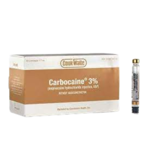 Carbocaine Plain 3 (Mepivacaine HCl) 1.7ml Cartridges CookWaite