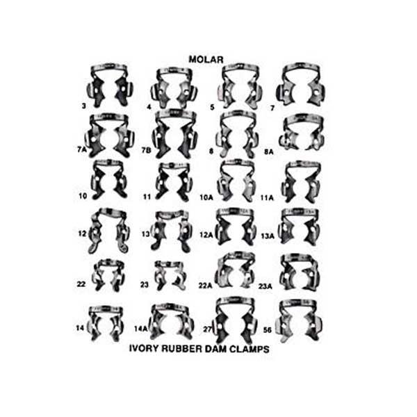 Ivory Rubber Dam Clamps Heraeus Kulzer