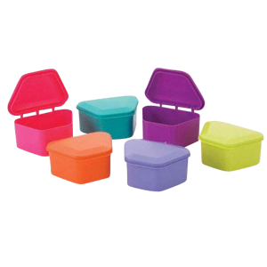 Denture Storage Boxes Assorted Colors 1-3/4" Deep 12/bg. - MARK3®