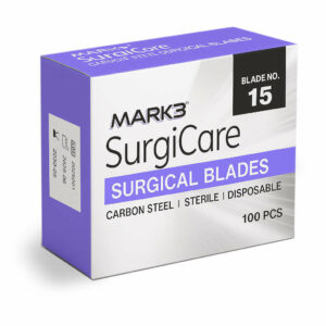 Sterile Carbon Steel Blades #15, 100/Bx - MARK3